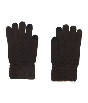 Gebreide i-gloves handschoenen in bruin