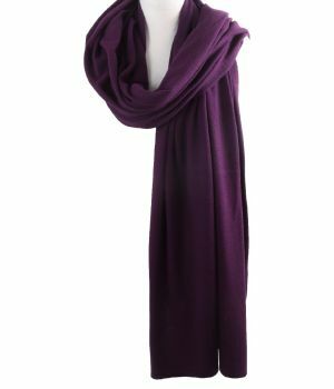 Kasjmier-blend sjaal/omslagdoek in aubergine paars