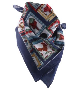 Katoenen vierkante sjaal met boerderij thema