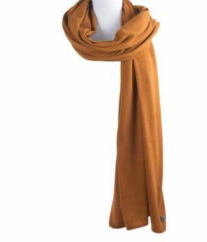 Kasjmier-blend sjaal/omslagdoek in cognac-bruin