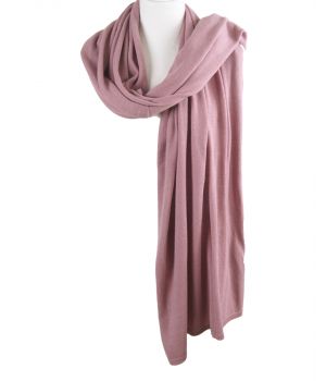Kasjmier-blend sjaal/omslagdoek in donker-oudroze