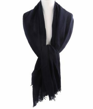 Marineblauwe stola/sjaal van 100% kasjmier