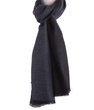 Zachte wol-blend sjaal in donkerblauw
