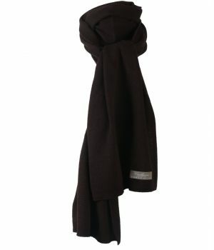 Kasjmier-blend sjaal in donkerbruin