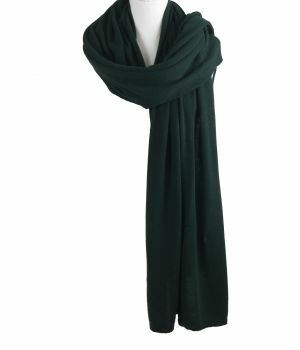Kasjmier-blend sjaal/omslagdoek in donkergroen