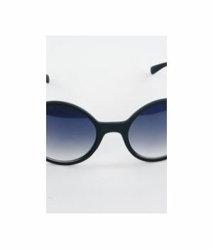 Mat zwarte retro zonnebril met ronde glazen