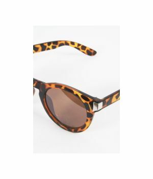 Ronde retro zonnebril met luipaard print