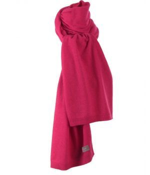 Uit onze cashmere collectie: fijngebreide sjaal in fuchsia.