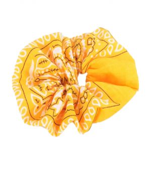 Oranje-gele boerenzakdoek scrunchie