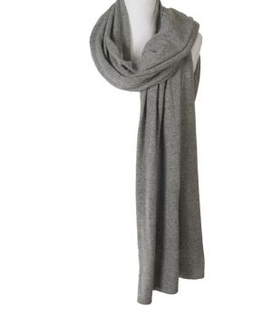 Kasjmier-blend sjaal/omslagdoek in grijs