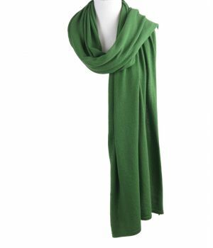 Kasjmier-blend sjaal/omslagdoek in grasgroen