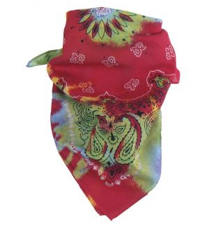 Hardroze bandana / boerenzakdoek met tie & dye