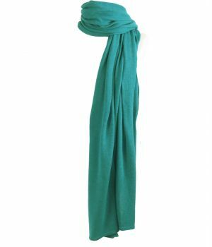 Kasjmier-blend sjaal/omslagdoek in de kleur turquoise