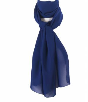 Kobaltblauwe crêpe voile sjaal
