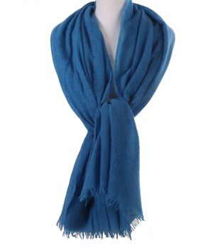 Kobaltblauwe stola/sjaal van 100% kasjmier
