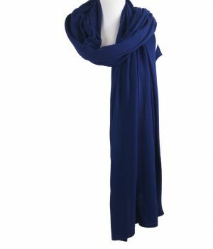 Kasjmier-blend sjaal/omslagdoek in koningsblauw