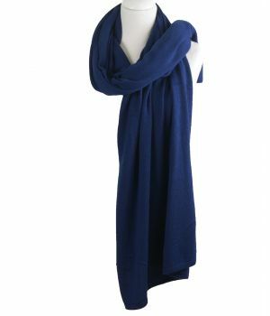 Kasjmier-blend sjaal/omslagdoek in kobaltblauw