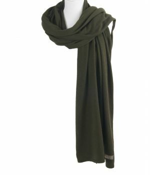 Kasjmier-blend sjaal/omslagdoek in legergroen