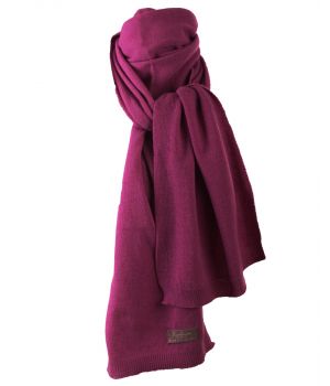 Kasjmier-blend sjaal in donker-fuchsia