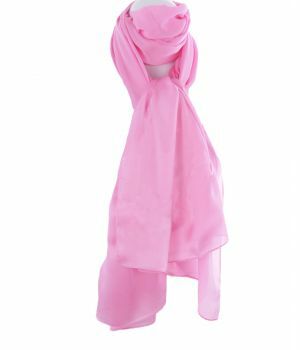 Effen roze zuiver zijden sjaal