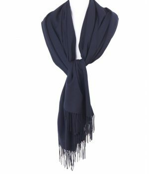 Soepelvallende effen marineblauwe pashmina sjaal