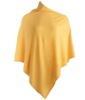 Kasjmier-blend poncho in geel