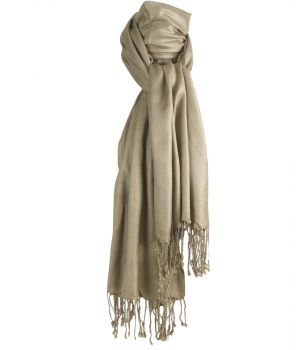 Pashmina sjaal in licht taupe