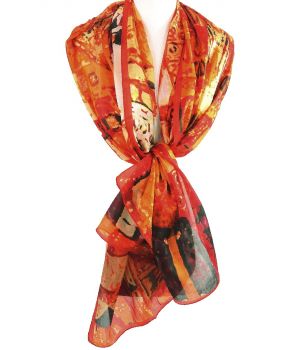 Zijden stola/sjaal met  ''Portret van Adèle Bloch-Bauer I'' van Gustav Klimt