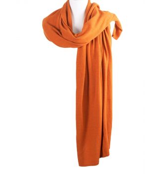 Kasjmier-blend sjaal/omslagdoek in oranje