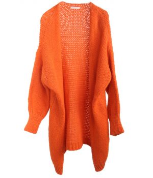 Lange oversized vest in oranje