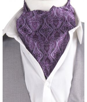 Cravat + pochet met in paars