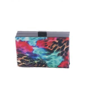Box clutch met multicolor panterprint