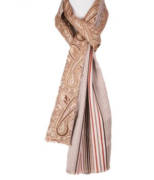 Klassieke paisley sjaal in bruin-tinten