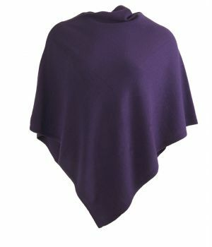 Kasjmier-blend poncho in paars