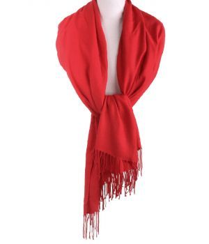 Soepelvallende rode pashmina sjaal