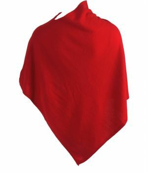 Kasjmier-blend poncho in rood