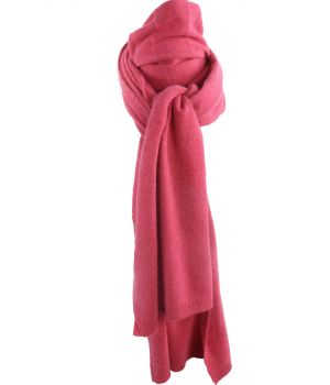Hardroze gemêleerde kasjmier-blend sjaal 