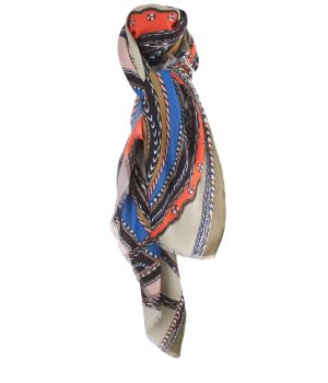 Jadegroene sjaal met paardenprint