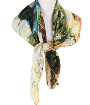 Zijden sjaal met diverse kunstwerken van '' Monet''