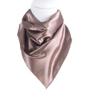 Vierkante satijnen sjaal in de kleur bruin-rosé