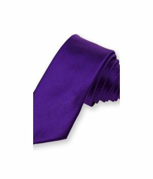 Paarse extra smalle stropdas in polysatijn.