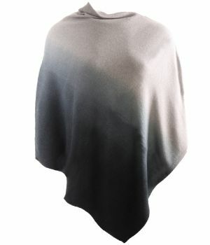 Kasjmier-blend poncho met kleurverloop in taupe-grijs