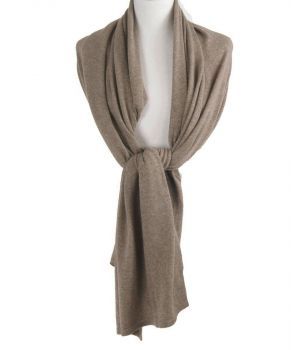 Kasjmier-blend sjaal/omslagdoek in taupe