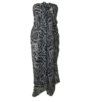 Crêpe voile sarong met grafische print in zwart-wit