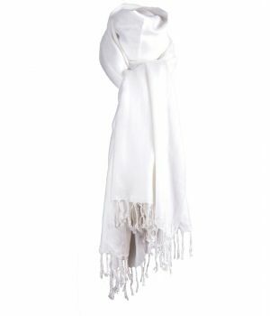 Witte pashmina sjaal