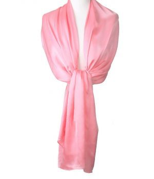 Zuurstokroze zijde-blend sjaal 