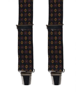 Zwarte bretels met mixed print